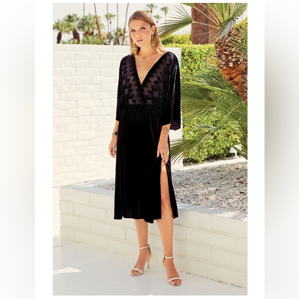 JOHNNY WAS ‘Coco’ 100% Silk Velvet Wrap Dress - Picture 2 of 16